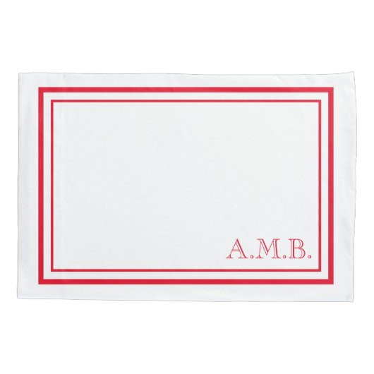 Speciaal Classic Red Monogram standaard Kussensloop (Achterkant)