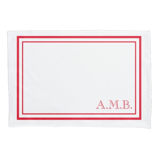 Speciaal Classic Red Monogram standaard Kussensloop (Voorkant)