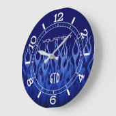 Speciaal Cool Blue op Blue Racing Flames op een Grote Klok (Hoek)