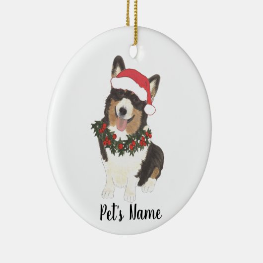 Speciaal Corgi (zwart-wit) Keramisch Ornament (Rechts)