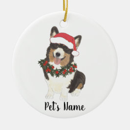 Speciaal Corgi (zwart-wit) Keramisch Ornament