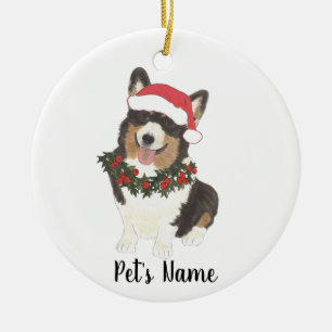Speciaal Corgi (zwart-wit) Keramisch Ornament