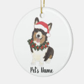 Speciaal Corgi (zwart-wit) Keramisch Ornament (Links)