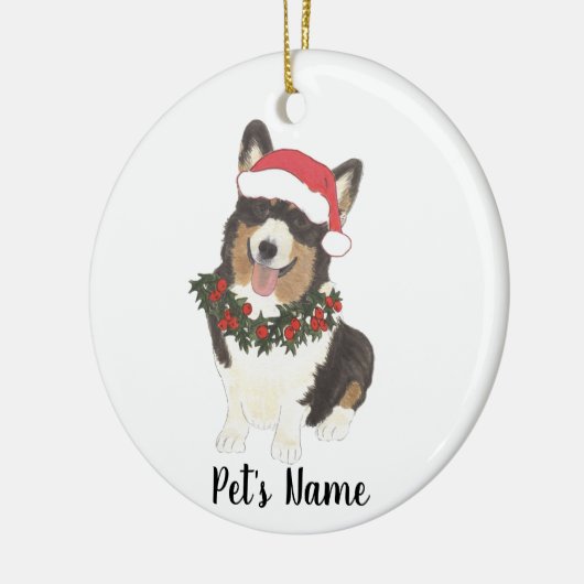 Speciaal Corgi (zwart-wit) Keramisch Ornament (Links)