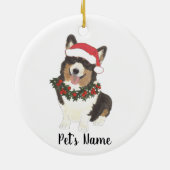 Speciaal Corgi (zwart-wit) Keramisch Ornament (Achterkant)