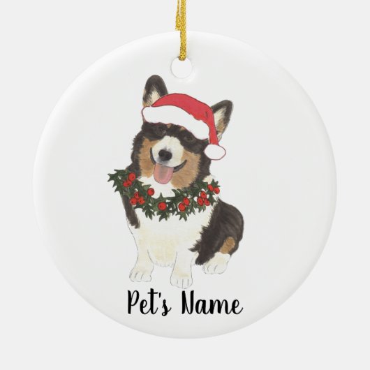 Speciaal Corgi (zwart-wit) Keramisch Ornament (Achterkant)