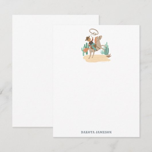 Speciaal Cowboy Theme Note Kaart Notitiekaartje (Voorkant / Achterkant)