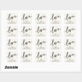 Speciaal cream + zwart script lettertype 'Love' Vierkante Sticker (Vel)