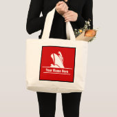 Speciaal cruiseschip op rood grote tote bag (Voorkant (product))