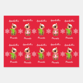 Speciaal Cute Beer Happy kerstwrapping P Inpakpapier Vel