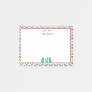 Speciaal Cute Cactus-leraar Chevron Post-it® Notes