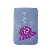 Speciaal Cute Cartoon Paars Octopus Blue Badmat (Voorkant Verticaal)