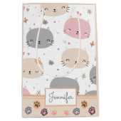 Speciaal Cute Cat Seamless Pattern Kinder Medium Cadeauzakje (Voorkant)