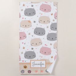 Speciaal Cute Cat Seamless Pattern Kinder Strandlaken