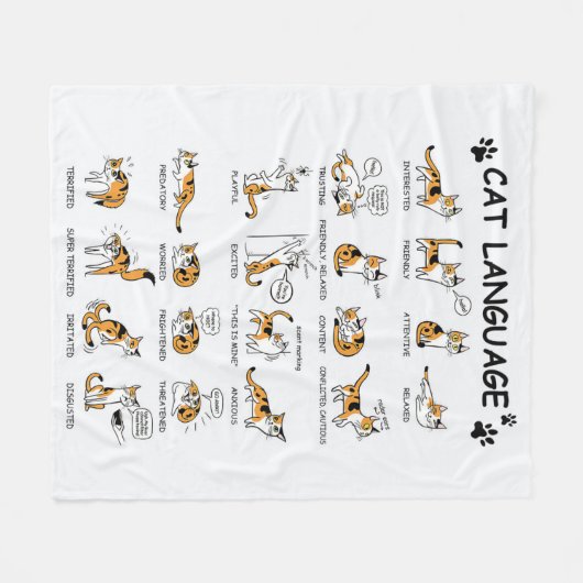 Speciaal Cute Cat-taalgeschenken Fleece Deken (Voorkant (Horizontaal))