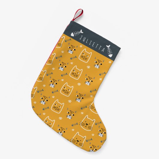 Speciaal Cute Cats Modern Pattern Kleine Kerstsok (Voorkant (Hangend))