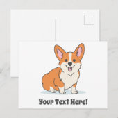 Speciaal Cute Corgi Puppy Briefkaart (Voorkant / Achterkant)