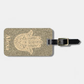 Speciaal Cute gelukshamsa hand glitter gold Bagagelabel (Voorkant horizontaal)