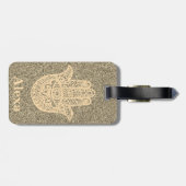 Speciaal Cute gelukshamsa hand glitter gold Bagagelabel (Achterkant horizontaal)