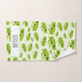 Speciaal Cute Green Tree Frog Pattern Bad Handdoek (Handdoek)