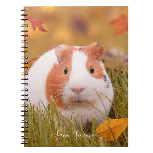 Speciaal / Cute Guinea Pig. & Autumn Leaves Notitieboek (Voorkant)