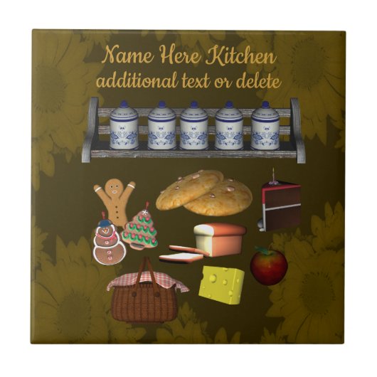 Speciaal Cute Kitchen-ontwerp Tegeltje (Voorkant)