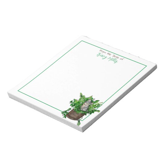 Speciaal Cute Kitten in Catnip Notitieblok (Linkerzijde)