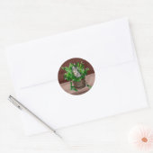 Speciaal Cute Kitten in Catnip Pot Ronde Sticker (Envelop)