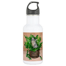 Speciaal Cute Kitten in Catnip Pot Waterfles