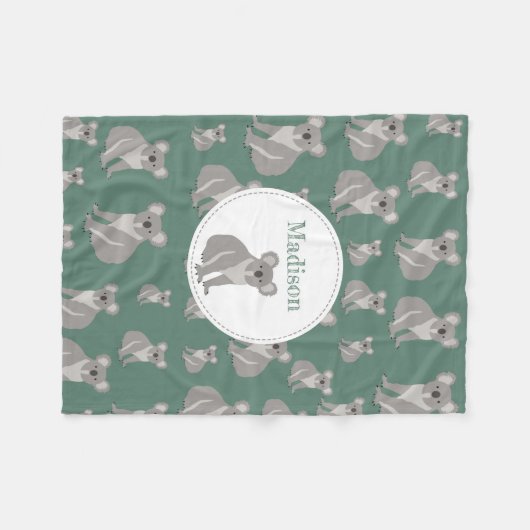 Speciaal Cute Koala Pattern Fleece Deken (Voorkant (Horizontaal))