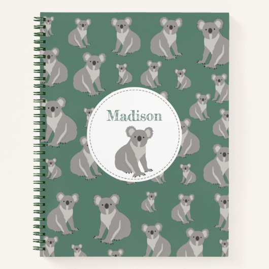 Speciaal Cute Koala Pattern Notitieboek (Voorkant)