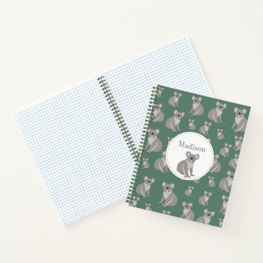 Speciaal Cute Koala Pattern Notitieboek (Binnen)
