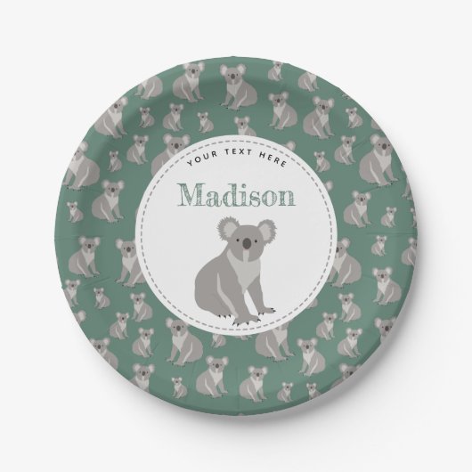 Speciaal Cute Koala Pattern Papieren Bordje (Voorkant)