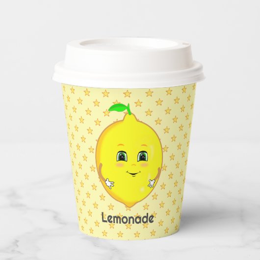 Speciaal Cute Lemon- en Star-patroon Papieren Bekers (Voorkant)