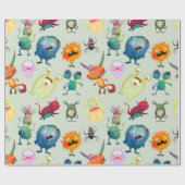 Speciaal Cute Monster-ontwerp voor jongens Cadeaupapier (Vlak)