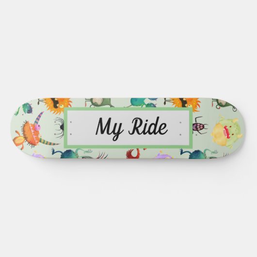 Speciaal Cute Monster-ontwerp voor jongens Persoonlijk Skateboard (Horizontaal)