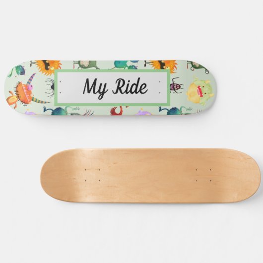 Speciaal Cute Monster-ontwerp voor jongens Persoonlijk Skateboard (Horizontaal)