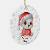Speciaal Cute Polar-Beer - Mijn eerste Kerstmis Keramisch Ornament (Rechts)