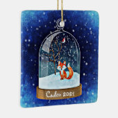 Speciaal Cute Red Fox in Snowglobe Keramisch Ornament (Rechts)