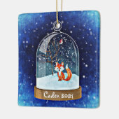 Speciaal Cute Red Fox in Snowglobe Keramisch Ornament (Links)