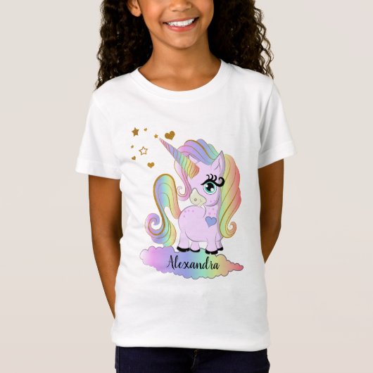 Speciaal Cute Unicorn Girl T-shirt (Voorkant)