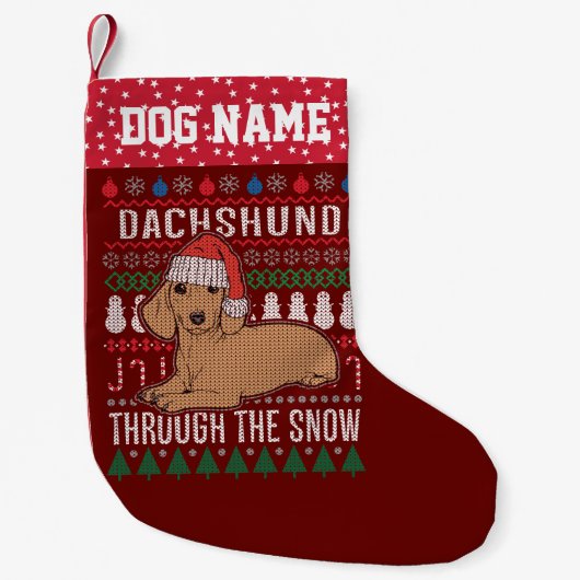 Speciaal Dachshund door de sneeuwfeestdag Kleine Kerstsok (Voorkant)
