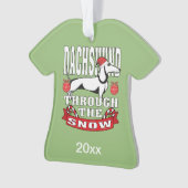 Speciaal Dachshund door de sneeuwfeestdag Ornament (voorkant)