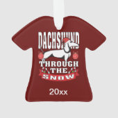 Speciaal Dachshund door de sneeuwfeestdag Ornament (achterkant)