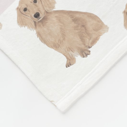 Speciaal Dachshund (Long Haire, Red) Fleece Deken (Hoek)