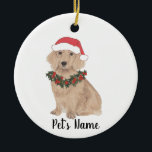 Speciaal Dachshund (Long Haire, Red) Keramisch Ornament<br><div class="desc">Maak de mooie lijst dit jaar met een gepersonaliseerde versiering van je favoriete kleine elf!</div>