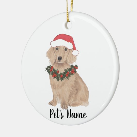 Speciaal Dachshund (Long Haire, Red) Keramisch Ornament (Links)