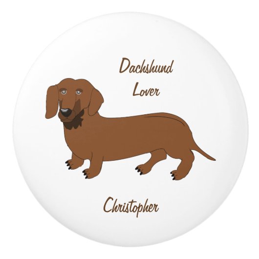 Speciaal Dachshund-ontwerp Keramische Knop (Voorkant)