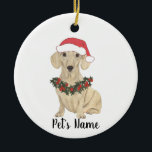 Speciaal Dachshund (Vloeiend, Cream Fawn Tan) Keramisch Ornament<br><div class="desc">Maak dit jaar de mooie lijst met een gepersonaliseerd ornament van je favoriete kleine soepele crème teckel elf! Voor de liefste geschenken,  combineer het met een bijpassende kunstafdruk of een ander item uit mijn collectie!</div>