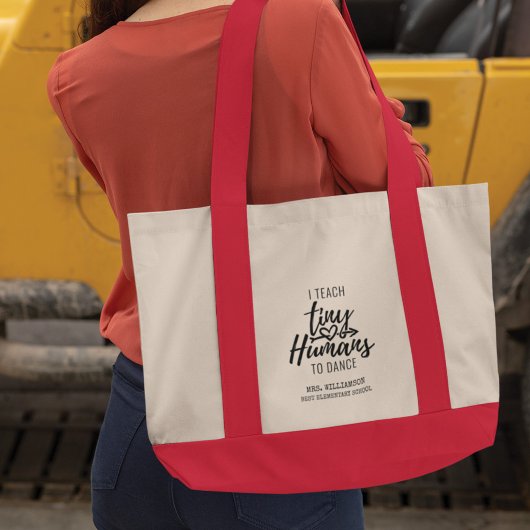 Speciaal dansleraar script moderne verjaardag tote bag